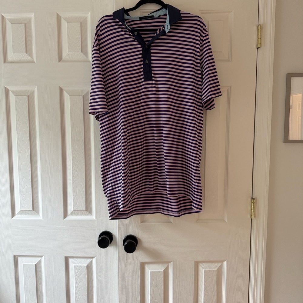 Greyson Purple and Navy Striped Polo